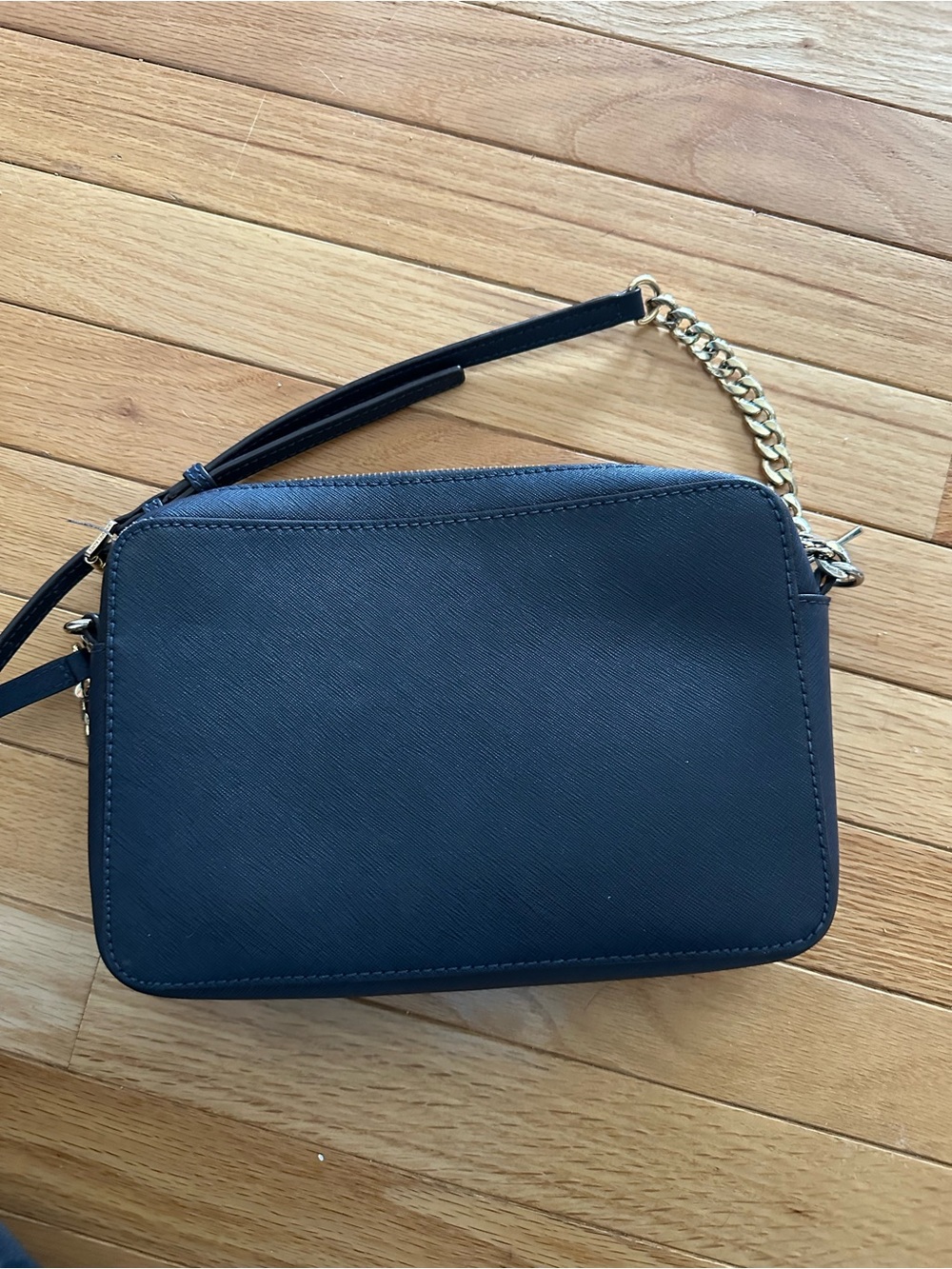 MICHAEL KORS Black Saffiano Leather Crossbody Bag with Gold Hardware - Picture 4 of 6